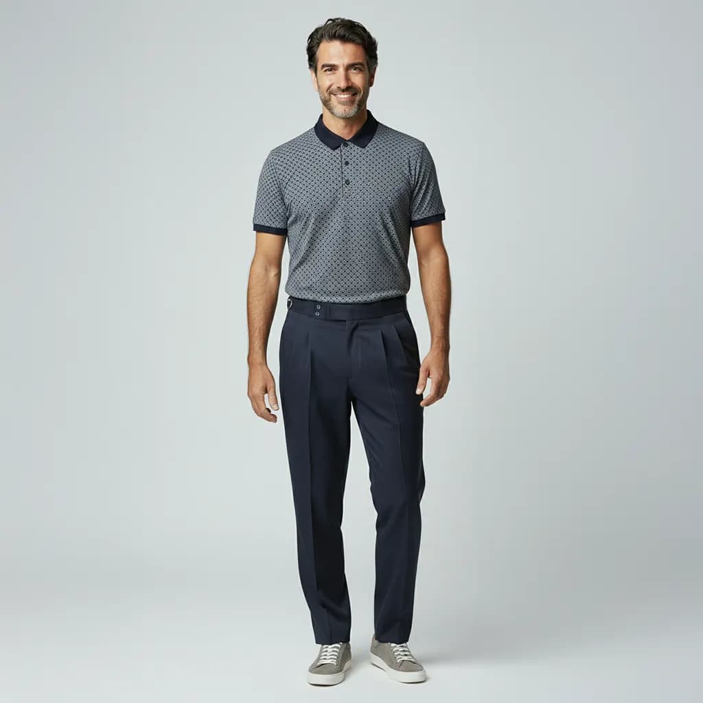 Pantalon ajusté double boutonnage