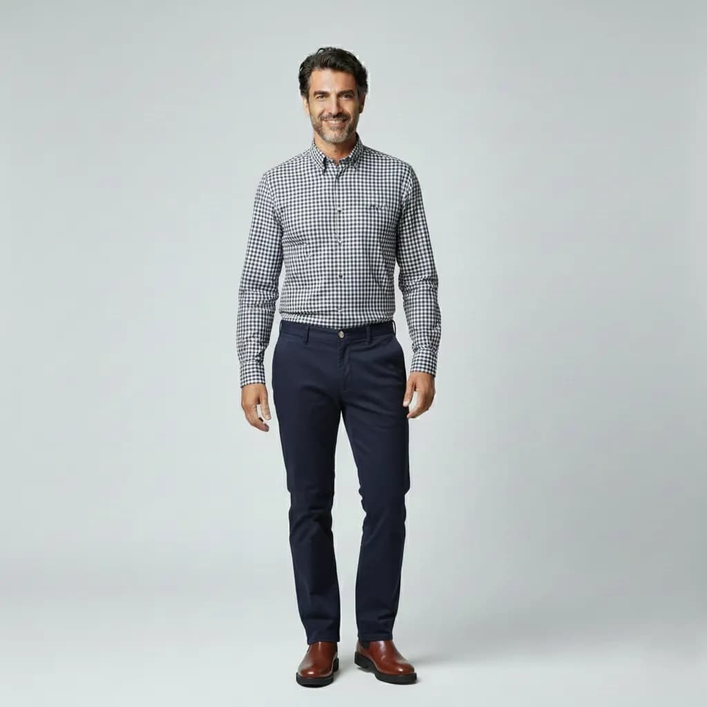 Chemise imprimée petits carreaux